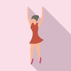 Ballerina icon flat vector. Ballet girl