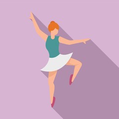 Obraz na płótnie Canvas Ballerina stage icon flat vector. Ballet dancer