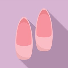 Ballerina shoes icon flat vector. Ballet dance girl