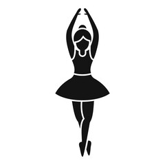 Ballerina training icon simple vector. Ballet dance girl