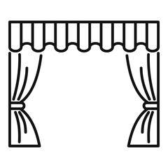 Theater curtain icon outline vector. Opera stage