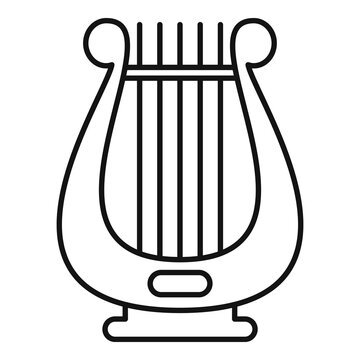 Harp icon outline vector. Irish lyre