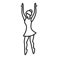 Ballerina icon outline vector. Ballet girl
