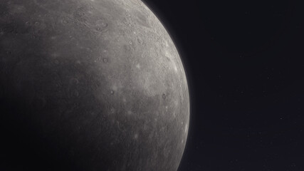 Mercury — A 3D rendered illustration of the smallest planet in the Solar System and the closest planet to the Sun. 