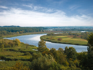 Fototapeta na wymiar Autumn landscape with a winding river