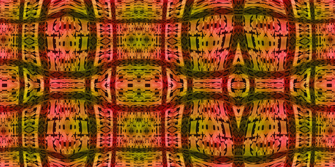 Colorful African fabric - Seamless and textured pattern, illustration 