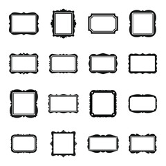 Photo Frame icons set simple vector. Picture ornate