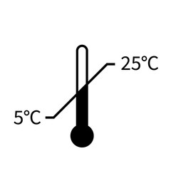 Storage temperature range symbol.