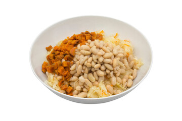 Cooking salad in a bowl