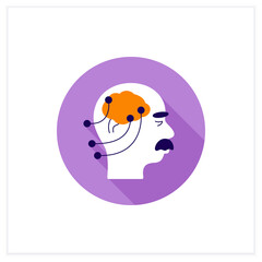Tests flat icon. Neurological function testing. Assesses motor,sensory skills, hearing and speech,coordination,balance. Neurologic disorder concept.Vector illustration