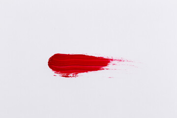 Red stroke of the paint brush