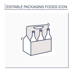 Beer line icon. Comfortable box for beer. Portion control. Convenience in distribution, delivery.Packing food concept. Isolated vector illustration. Editable stroke