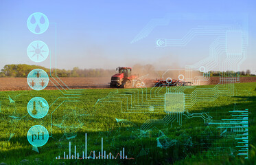 the concept of processing the cultivation of an agricultural field with automated machinery with a tractor based on artificial intelligence.