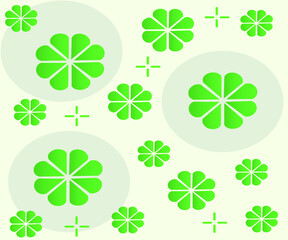 Beige Background with Green Flowers