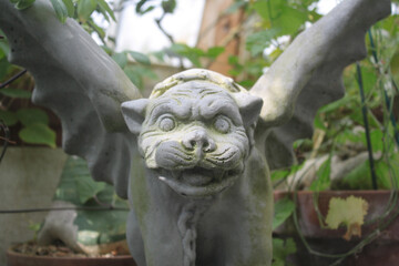 Stone gargoyle statue