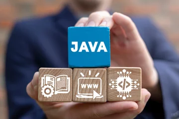 Foto op Plexiglas Concept of java programming language. Web development software technology. © wladimir1804
