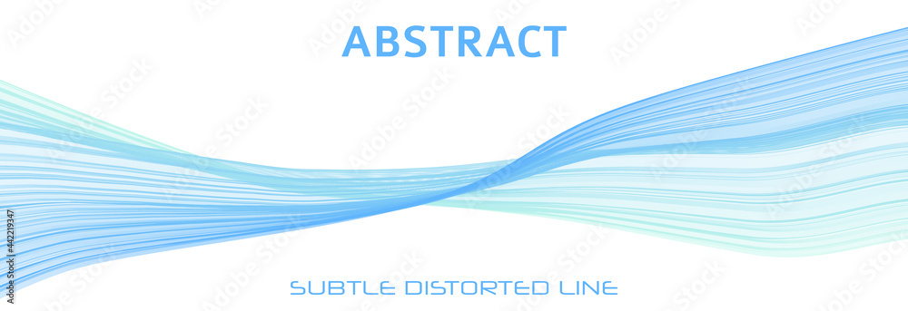 Poster Translucent light blue abstraction by thin lines. Subtle graphics