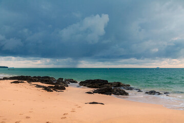 Gloomy tropical sunset