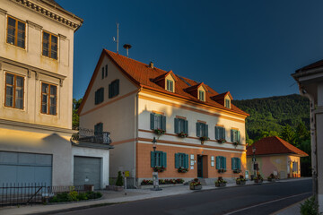 Pfarrkirche Sankt Radegundis church in Austria in sunrise morning