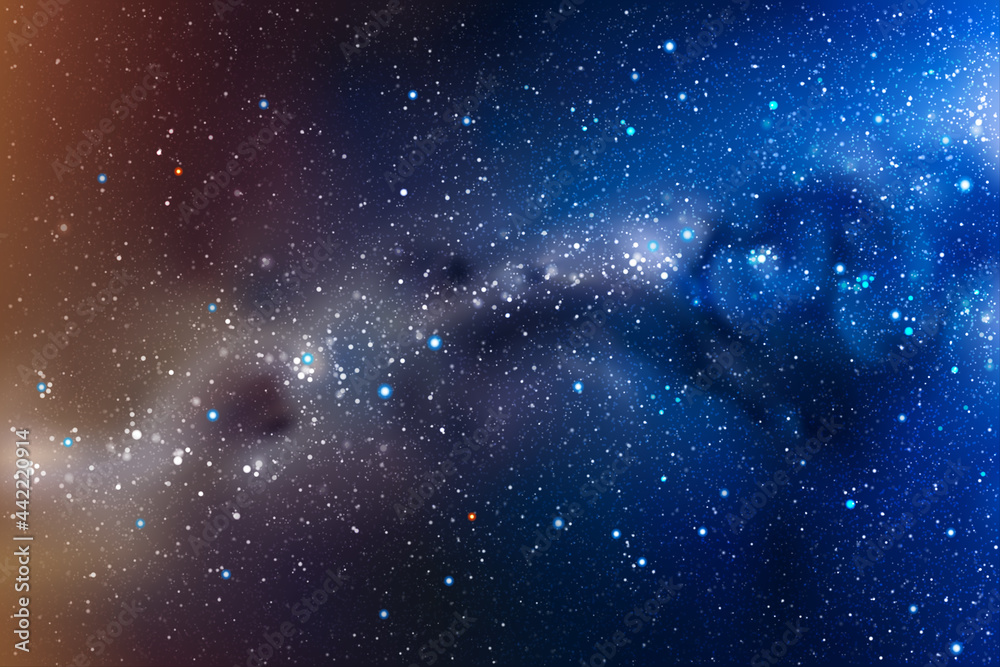 Sticker night starry sky. milky way, stars and nebula. space vector background