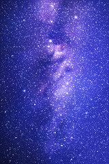 Naklejka na ściany i meble Night starry sky. Milky Way, stars, nebula. Space vertical background