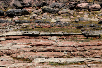Closeup View of Rock Formation at a Coastal Location