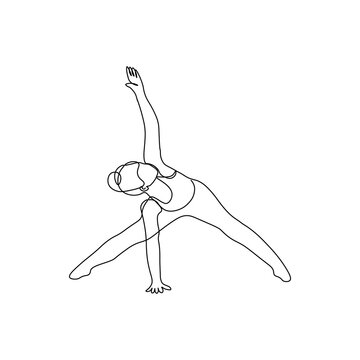 yoga pose line art clip art preview
