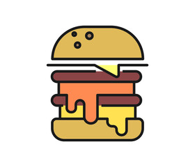 Burger Icon on Transparent Background

