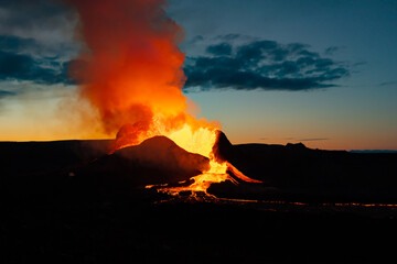 Fagradalsfjall volcano eruption in Iceland - obrazy, fototapety, plakaty