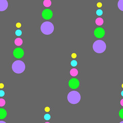 Vector seamless pattern with colorfull circles,geometric illustration with particolored rounds,dots shapes abstract motif,bright print for cover design,textile,house interior decoration,kids fashion