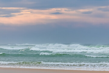 Biscarosse in the Landes, beautiful beach in winter
