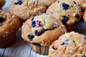 Blueberry muffins  - Powered by Adobe