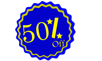 discount board, symbol, decoration, for
 store, commerce, supermarket, bakeries, confection, snack bars for promotional highlights, black friday round modern style with rounded  in blue and yellow