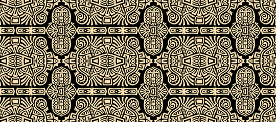 Abstract Ethnic Vector Seamless Pattern. Trendy boho tile. African textile design. Scandinavian ornament. Perfect for wallpaper, cloth, wrapping paper and other endless fill.