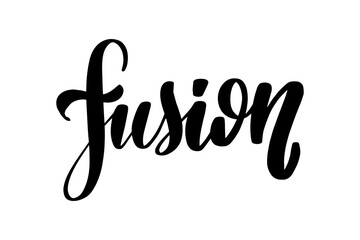 Fototapeta na wymiar Fusion lettering. Handwritten stock lettering typography. Calligraphy
