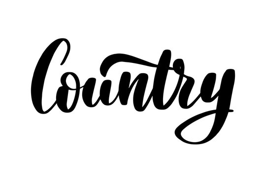 Country lettering. Handwritten stock typography. Calligraphy Vector