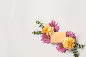 Home made soap with flowers