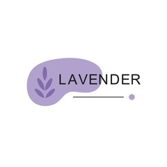 elegant crescent lavender logo design line icon vector