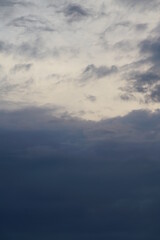 Wolken Himmel am Abend mit dichter Wolkendecke ud sph&auml;rischer Tiefe des Raums