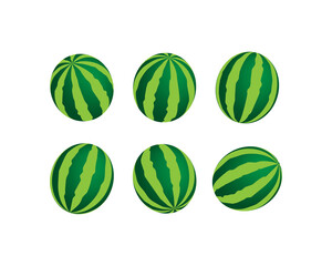 watermelon icon with vector illustration. Fruits item icon. vector icon watermelon isolated with white background. Vector illustration of fresh watermelon.