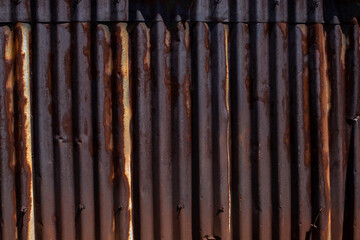 rusty corrugated metal surface