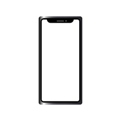 phone with a blank white screen. modern smart device isolated on white background