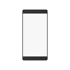 phone with a blank white screen. modern smart device isolated on white background