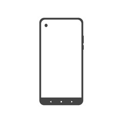 phone with a blank white screen. modern smart device isolated on white background