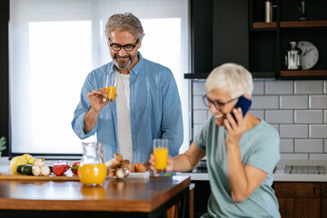 Peaceful morning at home. Usual activity