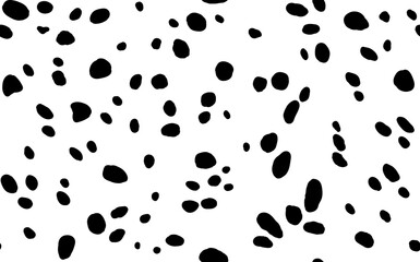 Abstract modern dalmatian fur seamless pattern. Animals trendy background. Black and white decorative vector illustration for print, card, postcard, fabric, textile. Modern ornament of stylized skin