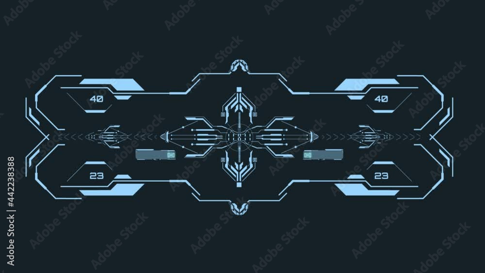 Leinwandbilder hud futuristic frame. game target borders, sci-fi empty banners for text, menu technology interface.