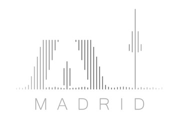 Vertical Bars Madrid Landmark Skyline