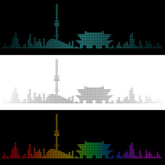 Sound Graph Style Seoul Skyline