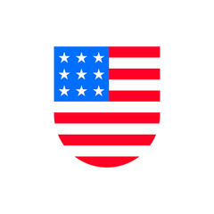 Flag of America Shield Vector Illustration. Shield Symbol with American Flag Stars and Stripes.